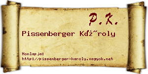 Pissenberger Károly névjegykártya